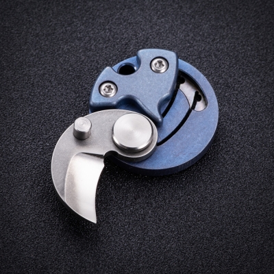 Мини нож-брелок Титановая монета D2 (blue)