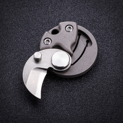 Мини нож-брелок Титановая монета D2 (grey)