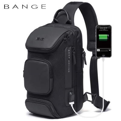 Однолямочный рюкзак с USB портом Bell (black)