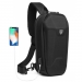 Однолямочный рюкзак с USB портом и кодовым замком Misairu (black)