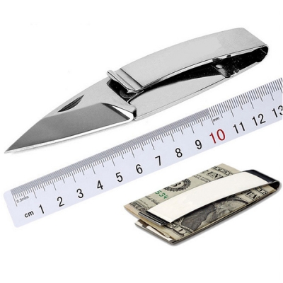 Мини нож с зажимом для денег Razor (chrome)